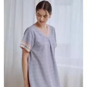 비너스 브랜드관 인견 기하 보더나염 여성 홈웨어 원피스(VEV3843L) 988581