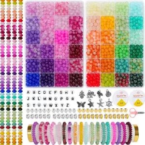1500피스 5 8mm 주판 유리 구슬 장신구 제작 48가지 색상의 특별 우정 팔찌 목걸이 및 DIY 공예 6세 소녀를