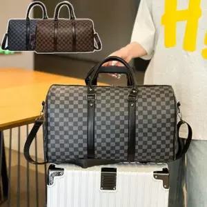 모던 체크 패턴 출장 여행 고급스러운 세련 보스턴백