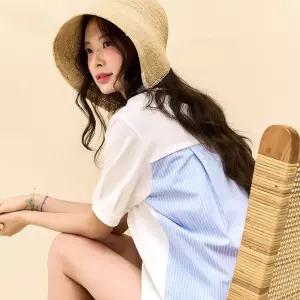 [체이스컬트] [2color] W 스트라이프 배색 반팔