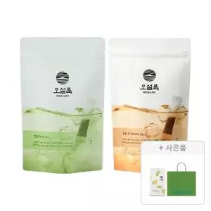 오설록 찬물녹차 20입, 1개+찬물 루이보스 티 20입, 1개+증정(그린티웨하스 100g, 1개+러닝 쇼핑백(소), 1개)