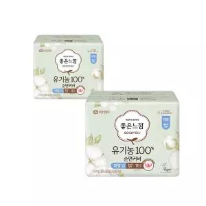 좋은느낌 유기농순면 생리대 울트라슬림 대형 16개입x2팩