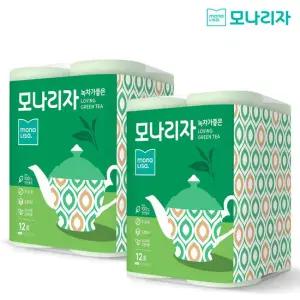 모나리자 녹차가좋은 3겹 30M 12롤 2개 총24롤