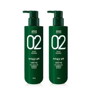아모스 녹차실감 샴푸 지성용 500g 1+1