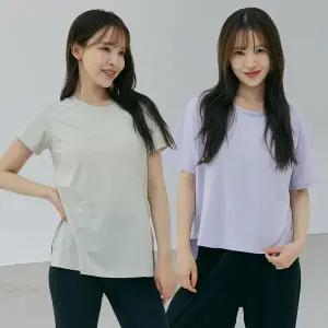 녹족 요가복 필라테스복 에센셜 쿨링 반팔티