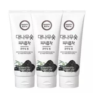 해피바스 대나무숯 피지케어 클렌징폼 200g x3개 / 폼클렌징