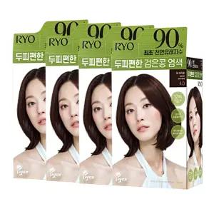 려 두피편한 검은콩 염색 4.0 딥브라운 120g 4개 / 새치머리용 염색약