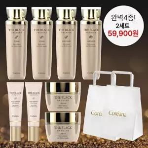 [코리아나][SK단독 이혜진패키지] 더 블랙 프리미어 기초 4종 완벽 2세트(스킨,로션,크림, 아이크림,쇼핑