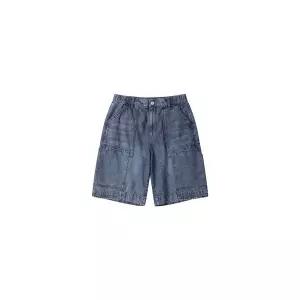[커스텀멜로우](강남점) 블루 더블 니 데님 쇼츠 팬츠 CWPAM25372BUX
