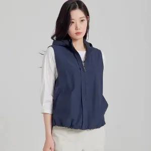[지센] 2컬러 캐주얼 후드 집업 베스트 LCVTP323_P418235370