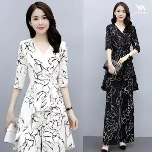 [비니브] 드로잉 패턴 투피스