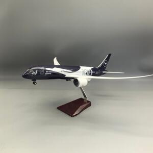 43CM 루프트한자 787 독일 100주년 기념 다이캐스트 비행기 모형 키트 레진 W 조명 및 바퀴 포함 항공 수집
