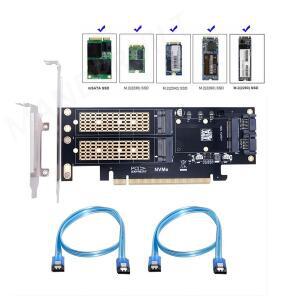 M2 NVMe SSD NGFF - PCIE 3.0 x16 어댑터 듀얼 SATA NVME M-Key 카드 3in1