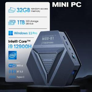 미니 PC 인텔 코어 i9 12900H 게이밍 컴퓨터 윈도우11 2*RJ45 2.5G 4*USB3.2 HD DP 타입-C 썬더볼트 4 M.2