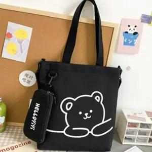 숄더 에코백 가벼운 데일리 숄더 에코백 캔버스 여성 학생 사계절 숄더백 파우치 나들이 보조 가방 어깨