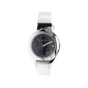 구찌 MUST IT_ GG 로고 여성용 시계 실버 블랙 6700L
