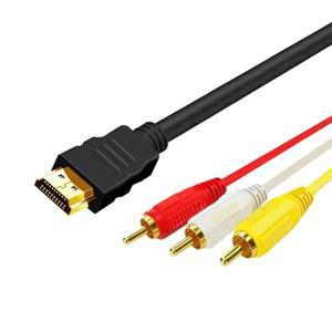 1.5m 비디오 오디오 AV 케이블 HDMI 호환 남성 3 RCA 어댑터 스테레오 변환기 구성 요소 TV HDTV DV PC