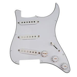 흰색 일렉트릭 기타 액세서리 회로 기판 3 단일 코일 로드 미리 배선 된 픽가드 SSS 일반 Strat Stratocast