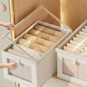 [하프클럽/]접이식 옷 정리함 투명 의류 정리함 수납함 공간활용 옷장 2p