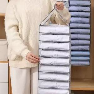[하프클럽/]벽걸이 옷장 행거 수납 포켓 접이식 옷장 정리 수납함 9칸
