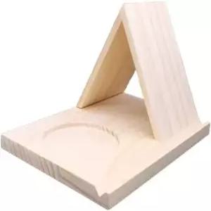 음료 홀더가 있는 DIY 나무 책꽂이 스탠드 책상용 독서용 책 진열대 커피 애호가를 위한 침대 옆 선물 -