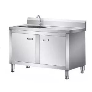업소용 주방 싱크대 스테인리스 야채 보조 세척대 100x50x80 우측