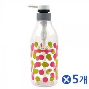 WL 화장품 공병 리필 펌프용기 500ml-색상랜덤x5개 WFLR1H7