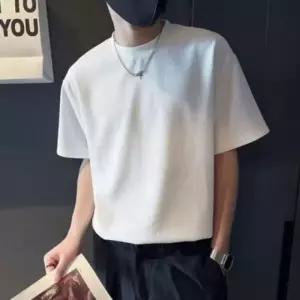 남자 반팔 티셔츠 반팔티셔츠 반팔 반팔티 남성반팔티 남자반팔티 와플 남성티셔츠 면티 반팔 남성 오버핏