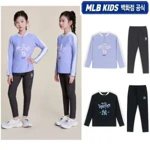[MLB키즈](신세계 사우스시티)(백화점공식) 25SS 베이직 반집업 래쉬가드 세트 뉴욕양키스 7ASWB2153 (...