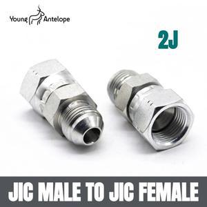 JIC 스레드 내부 및 외부 와이어 변환 유니온 2J 직선형 74도 콘 플레어 유압 전환 조인트