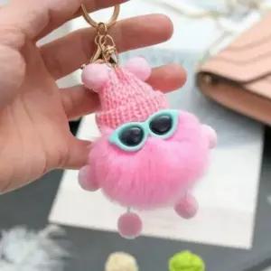 [하프클럽/]귀여운 비니 모자 선글라스 폼폼이 봉제 인형