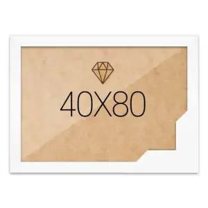 보석십자수액자 40x80 고급형 우드 화이트 보석십자수