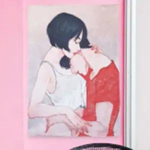 패브릭포스터 대 거실 카페 커플세로 인테리어 벽장식 벽장식