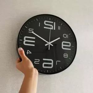 벽시계 무소음벽시계 블랙 빅넘버 원형 29.5cm 무소음