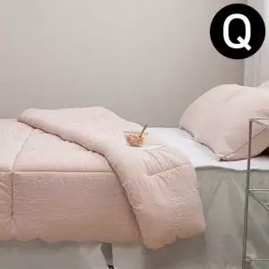 차렵이불 패드세트 퀸Q 이불 핑크 패드 화이트