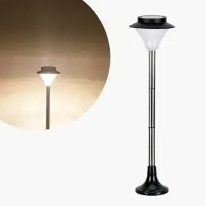 태양광충전 태양광충전 32LED 원형받침 3단 데크등 WARM