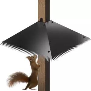 스파이크가 있는 금속 다람쥐 배플 - 4x4 기둥과 새 모이통 폴을 위한 아연 도금 강철 가드 너구리가