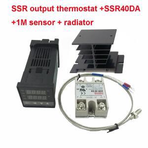 REX-C100 디지털 PID 온도 제어 컨트롤러 조절기 릴레이SSR 출력 0 ~ 1300C(K형 열전대 프로브 센서 포함)