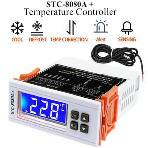 STC-8080A+ 디지털 온도 조절기 컨트롤러 냉장고 냉동 자동 제상 타이머 지능형 단일 프로브