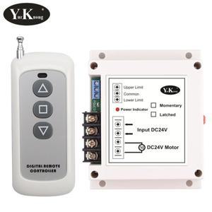 DC 24V 40A 2CH 전동 원격 제어 스위치 정방향 역방향 업 다운 스톱 도어 창 커튼 커튼 무선 TX RX 제한