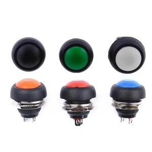 5pcs PBS-33B 셀프 리셋 자동 잠금 DIY 미니 12mm 순간 푸시 버튼 스위치 2Pin 1A DC12V 7 색
