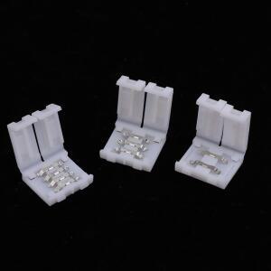 LED 스트립 커넥터  RGB 단색 무납땜 PCB 보드  와이어 프리 용접 10 개  8mm  10mm  2 핀  3 4 3528 5050
