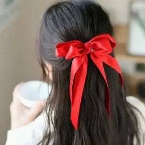 새틴 롱 리본 자동 골프 헤어핀 빅 리본 머리삔 왕 리본 머리핀 왕리본핀 리본핀