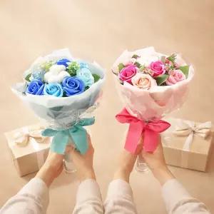 코튼로즈 비누꽃 꽃다발 로즈데이 성년의날 생일 선물 JSc4+3Sao