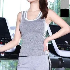 여성요가복 상체압박 민소매 나시 헬스장 운동복 트레이닝복 러...