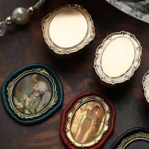 사진 고정 가능 스탬프 왁스 실링 레트로 액자 씰 스크랩북 도장 공예 Diy 결혼식 장식 초대장