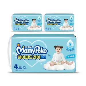 마미포코 하이퍼드라이 팬티 여아 기저귀 대형 42P 3팩 GST