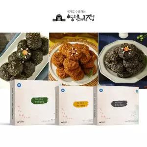 [영의정] 저당현미밥알찰떡 50개(쑥20+단호박15+흑임자15)