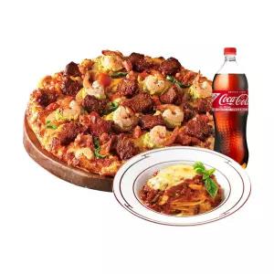[도미노피자] (오리지널)LA 치즈폴레 갈비 스테이크 L + 뉴치볼 + 콜라 1.25L