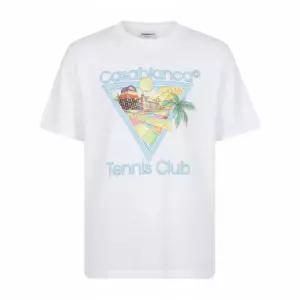 카사블랑카 Afro Cubism Tennis Club T-Shirt MS24-JTS-001 05) 테니스 클럽 로고 티셔츠)